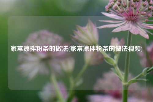 家常凉拌粉条的做法(家常凉拌粉条的做法视频)